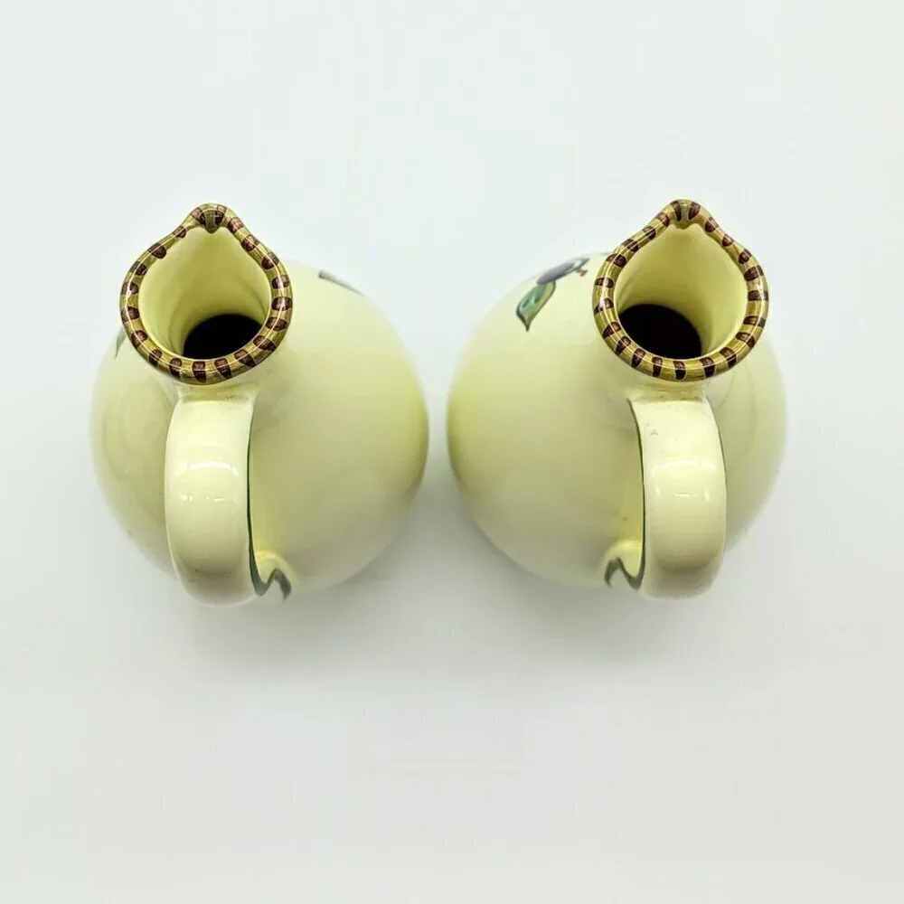 Sberna Deruta Italy Olive Oil & Vinegar Ceramic Serving Set